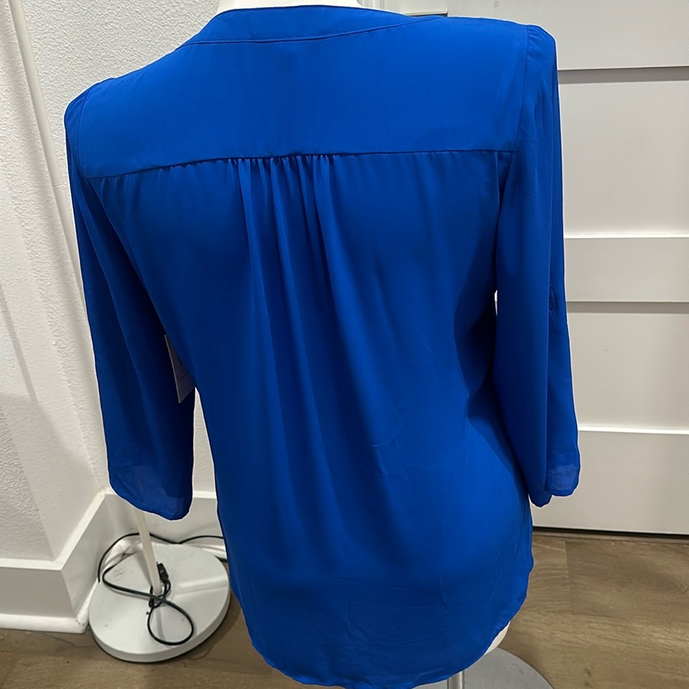 NWT CHAUS Windsor Blue Blouse - Picture 2 of 14